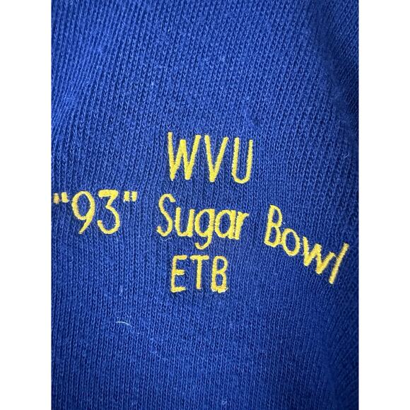 Vintage WVU Sweater Mens L Blue V Neck NCAA College Football Champion 90s - Picture 2 of 8